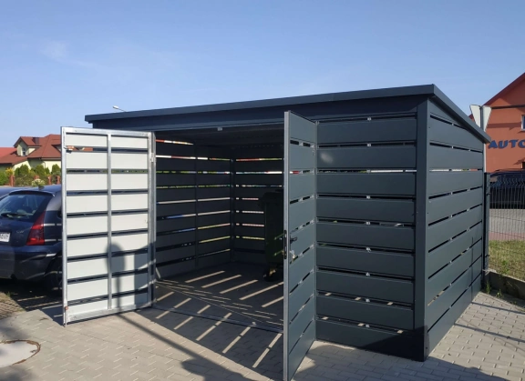 Šiukšlių konteinerių stoginės 56